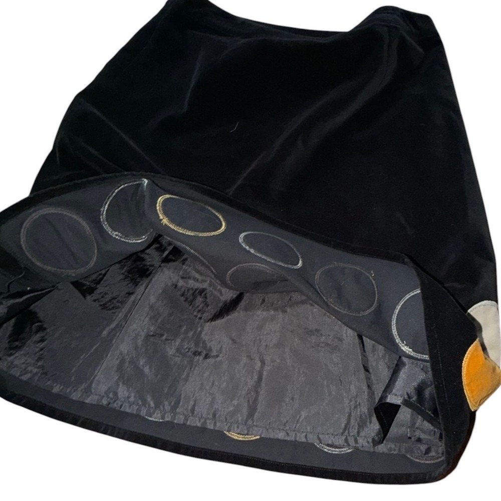 Boden Womens Black Velvet Circles A-Line Skirt Size US 12R Retro PLEASE READ - Picture 4 of 10
